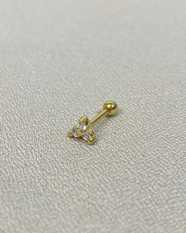 Piercing flor dourada Cristal